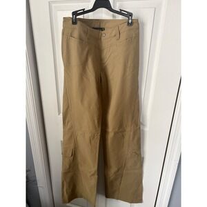 Athleta Womens Tan Khaki Wide Leg Cargo Hiking Pants Size 4T Stretch Nylon